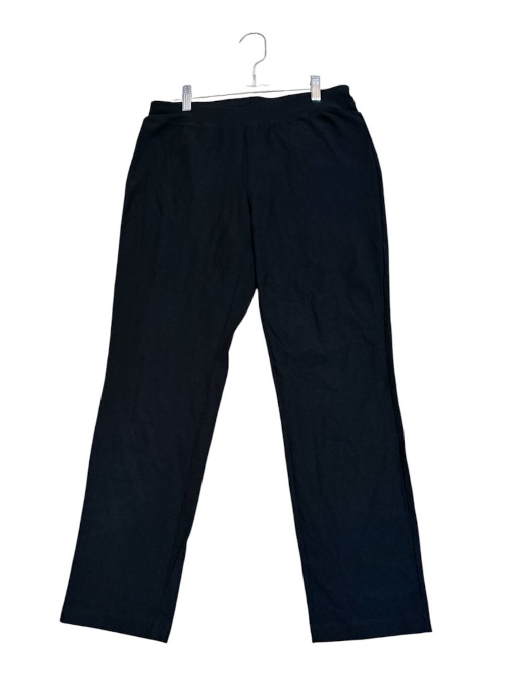 Eileen Fisher Petite Washable Stretch Slim Straight Leg Pants Black